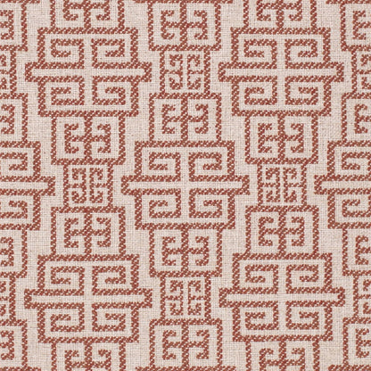 F300-258 Abstract & Geometric,Greek Key nan Orange & Rust Performance Colors