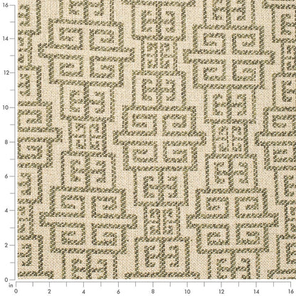 F300-282 Abstract & Geometric,Greek Key nan Green Performance Colors