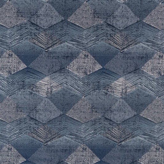 F400-134 Abstract & Geometric Blue Charlotte Fabrics Woven Patterns
