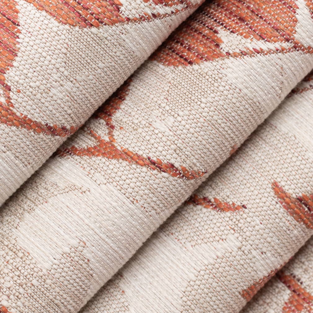 F400-158 Abstract & Geometric,Leaves nan Orange & Rust Performance Colors