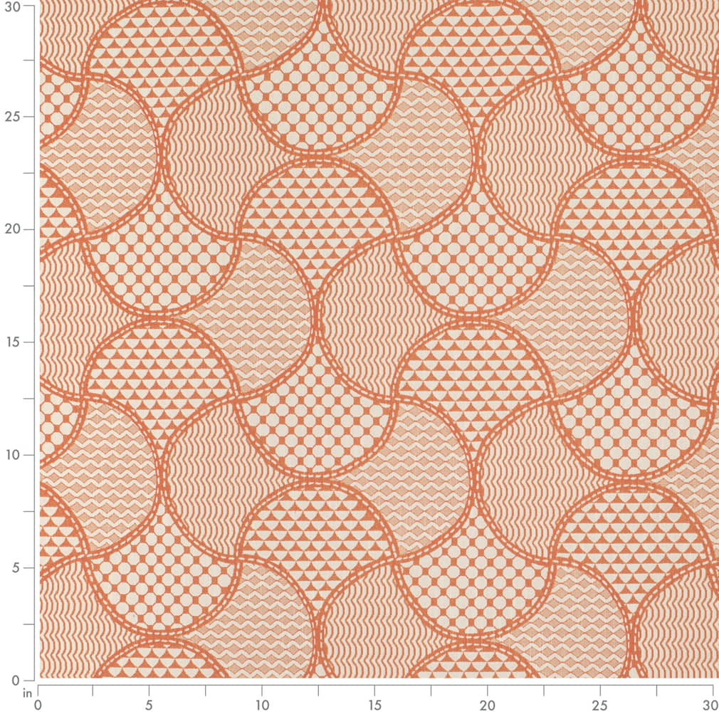 F400-164 Abstract & Geometric nan Orange & Rust Performance Colors