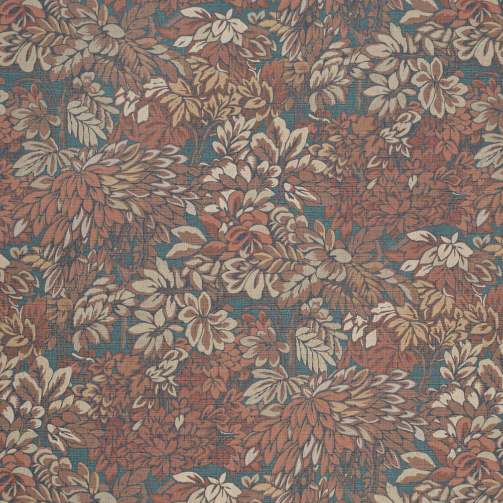F400-171 Floral,Leaves nan Orange & Rust Performance Colors