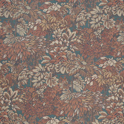 F400-171 Floral,Leaves nan Orange & Rust Performance Colors