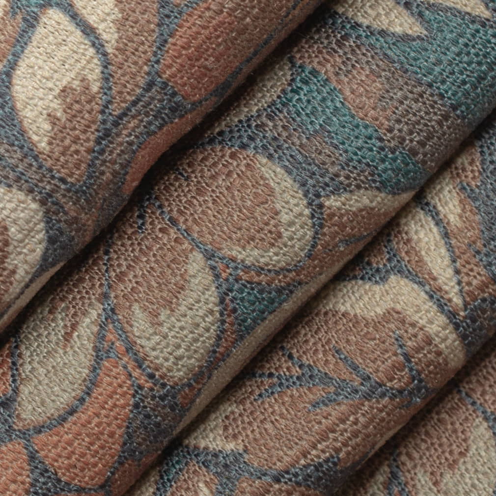 F400-171 Floral,Leaves nan Orange & Rust Performance Colors