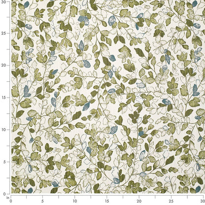F400-176 Abstract & Geometric,Leaves nan Green Performance Colors