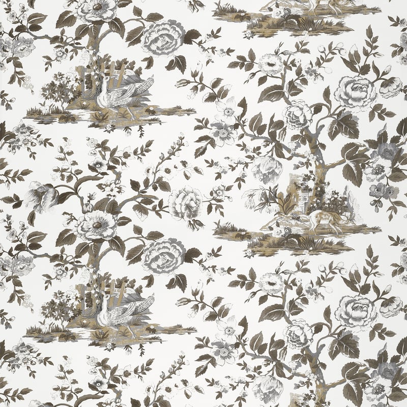 F910540 Thibaut Brown and White Fabric
