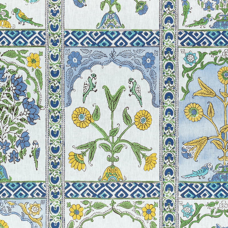 F910628 Thibaut Blue and Yellow Fabric