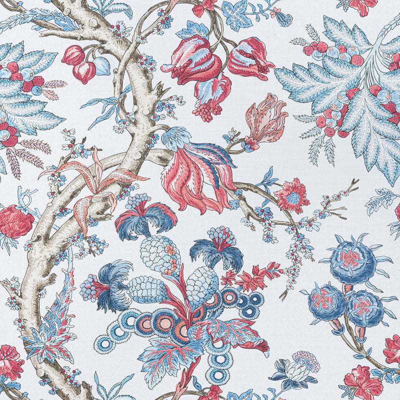 F910845 Thibaut Blue and Red Fabric