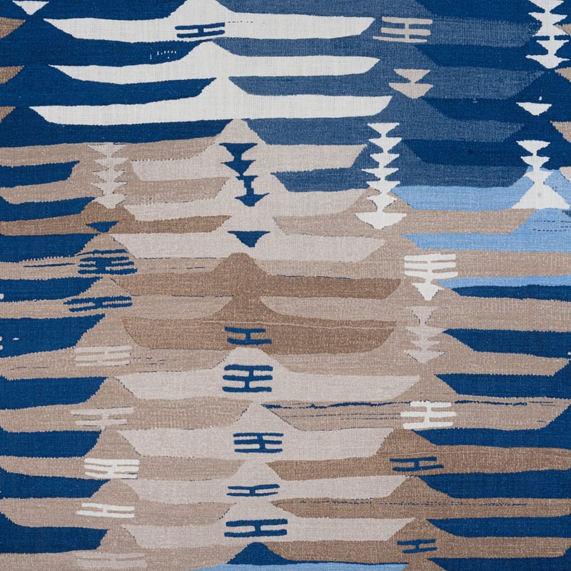 F913211 Thibaut Blue and Beige Fabric