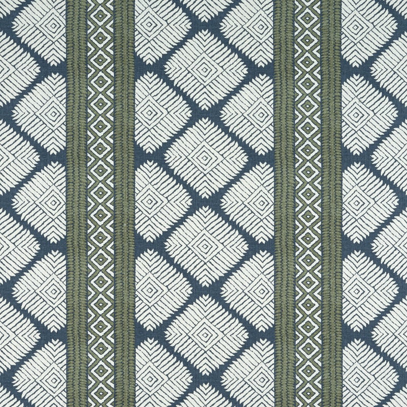 F913247 Thibaut Bluestone and Green Fabric