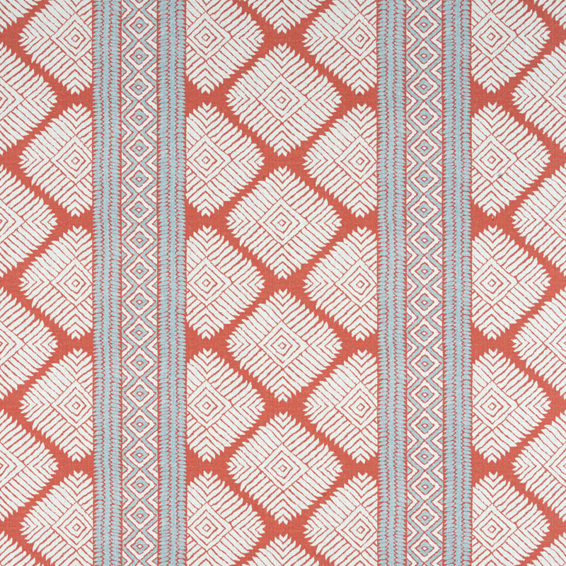F913248 Thibaut Coral and Spa Blue Fabric