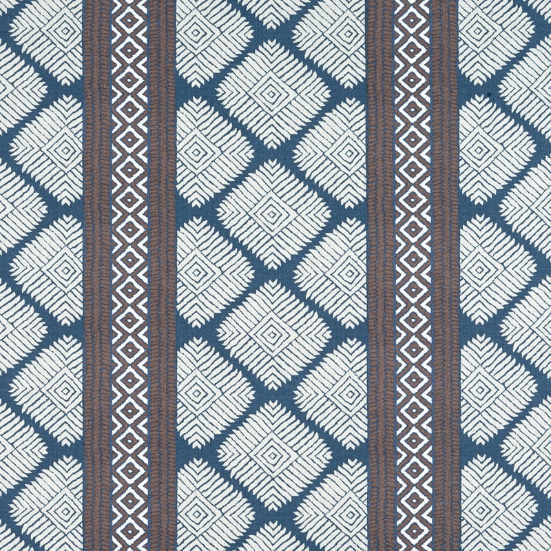 F913252 Thibaut Brown and Navy Fabric