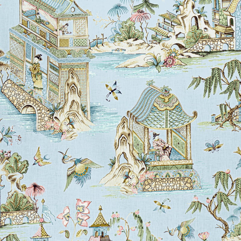 F913615 Thibaut Spa Blue Fabric
