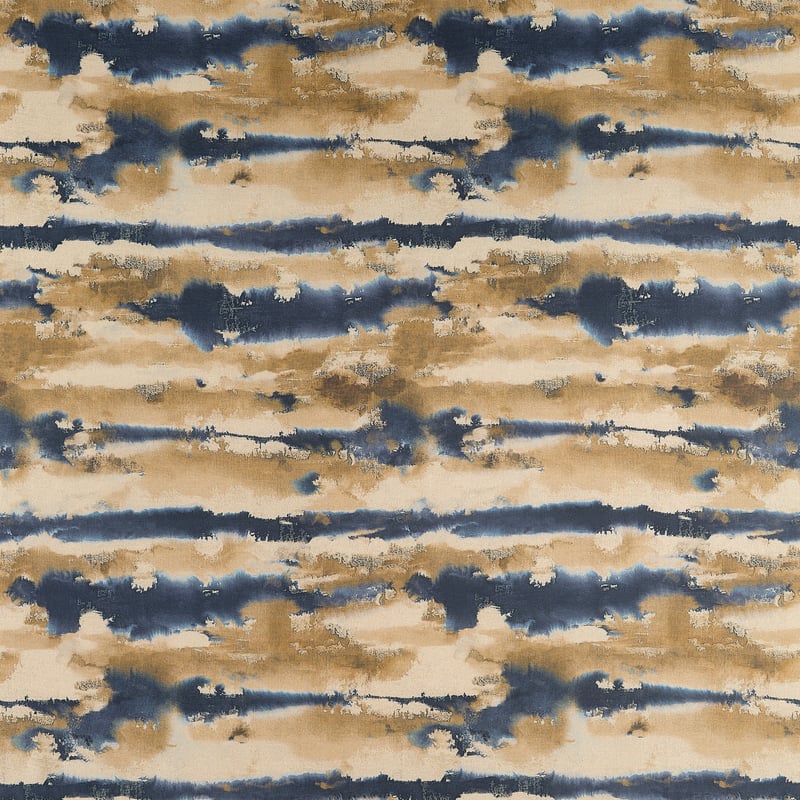 F924419 Thibaut Indigo and Gold Fabric