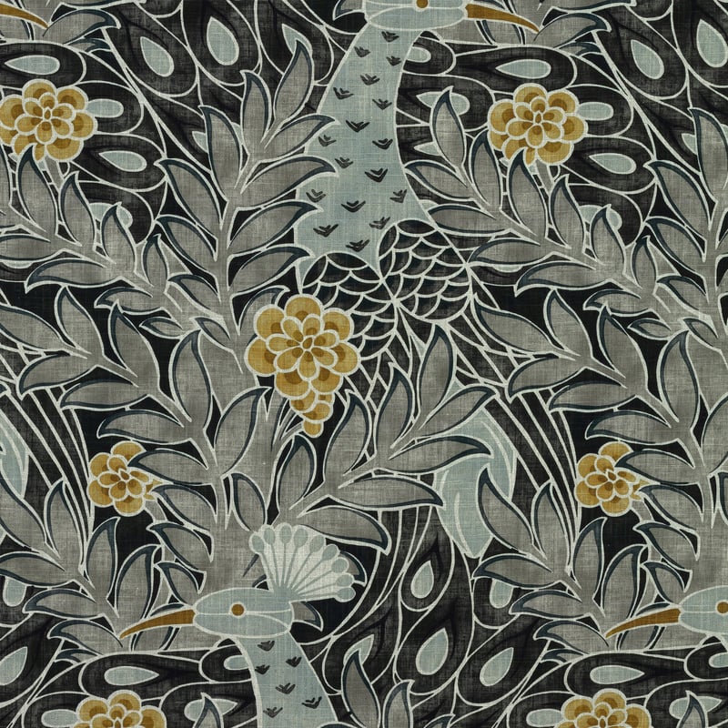 F92919 Thibaut Black and Charcoal Fabric