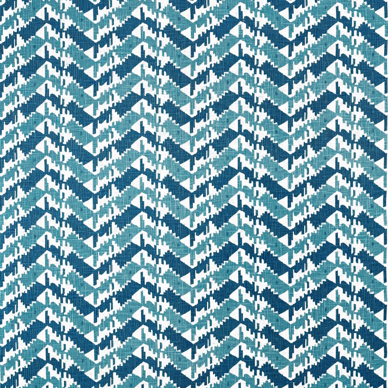F945004 Thibaut Navy and Peacock Fabric