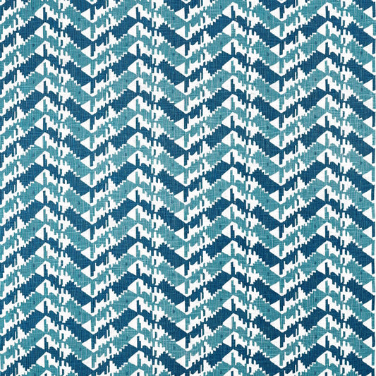 F945004 Thibaut Navy and Peacock Fabric