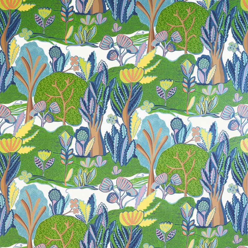 F945009 Thibaut Green and Blue Fabric