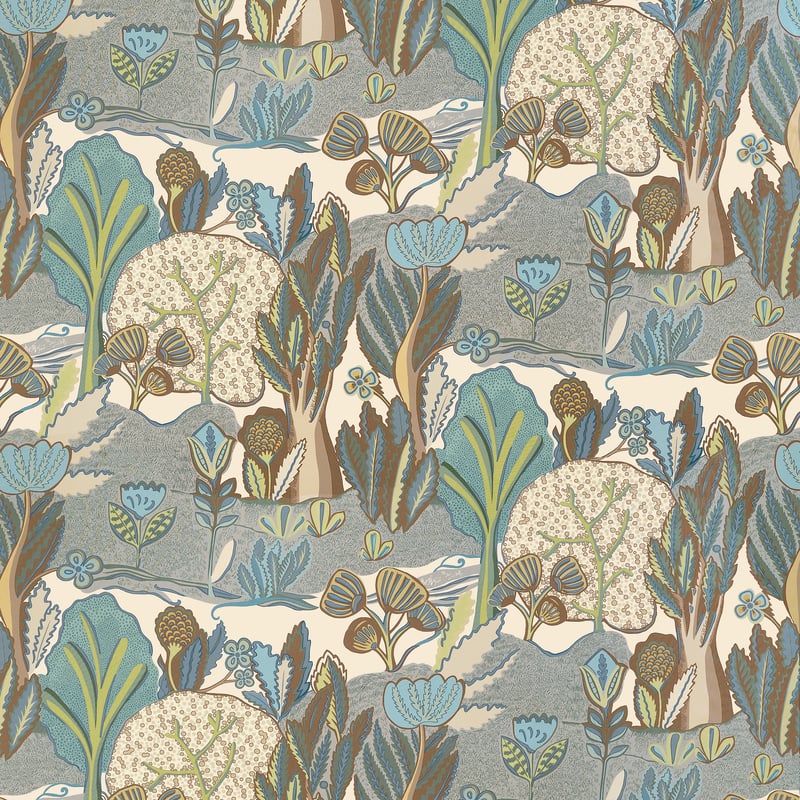 F945013 Thibaut Sage and Beige Fabric