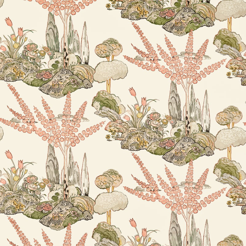 F945026 Thibaut Apricot and Ginger Fabric