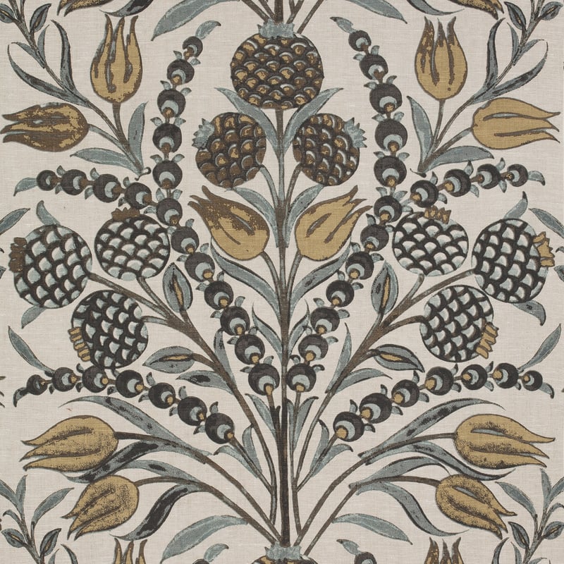 F972604 Thibaut Grey and Gold Fabric
