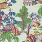 F975464 Thibaut Coral and Green Fabric