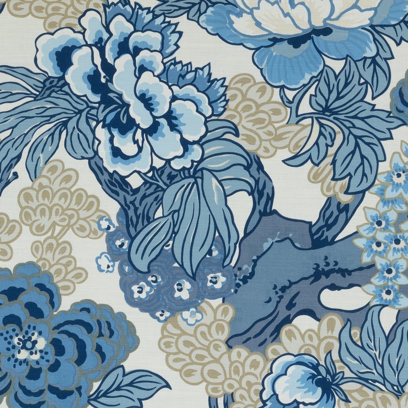 F975487 Thibaut Blue and Beige Fabric