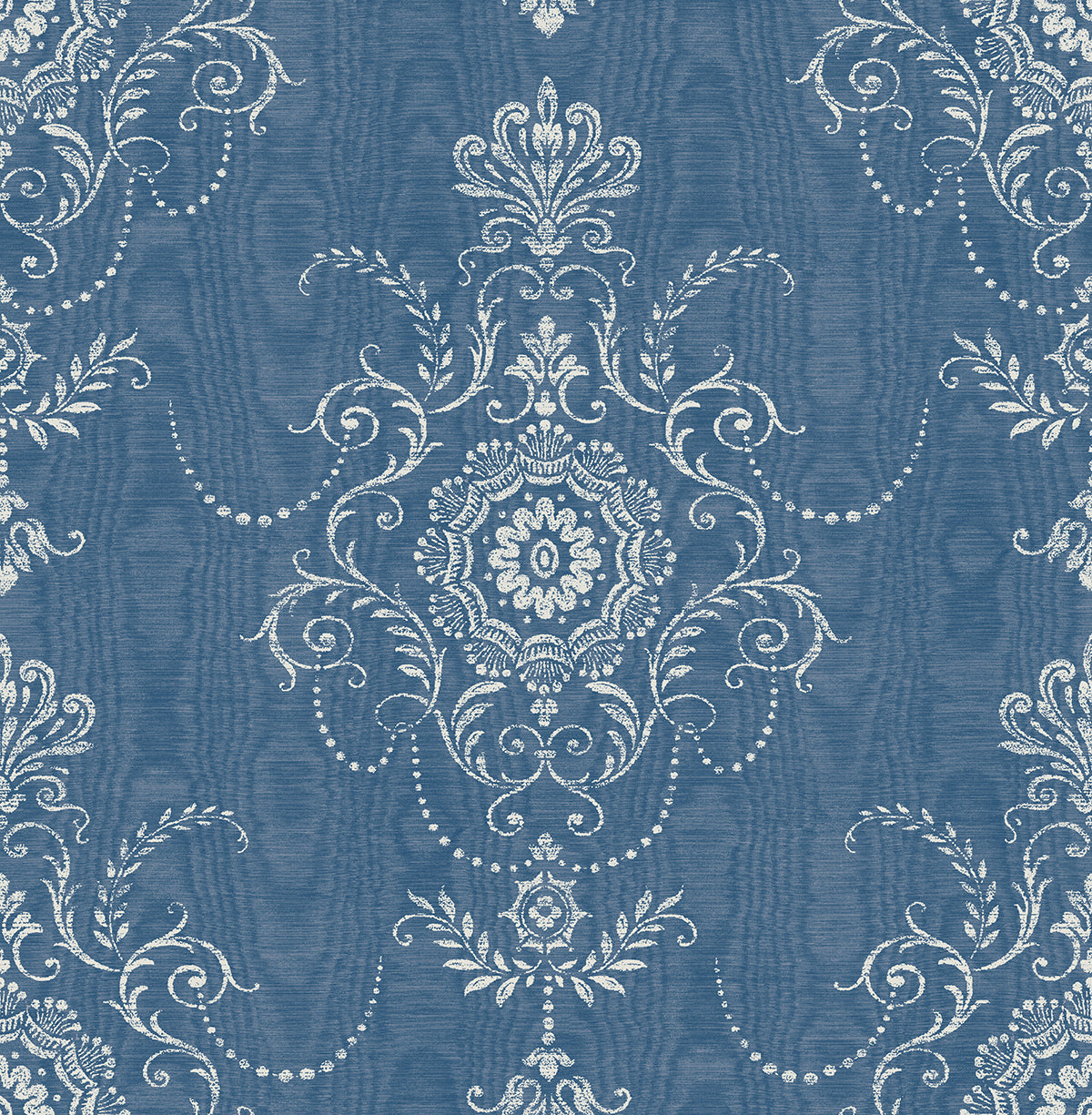 FC60312 Seabrook Designs French Country Wallpaper Colette Cameo French Blue