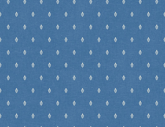 FC60602 Seabrook Designs French Country Wallpaper Petite Feuille Sprig Denim Wash