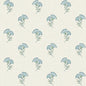 FC60812 Seabrook Designs French Country Wallpaper Lotus Branch Floral Blue Bell & Herb