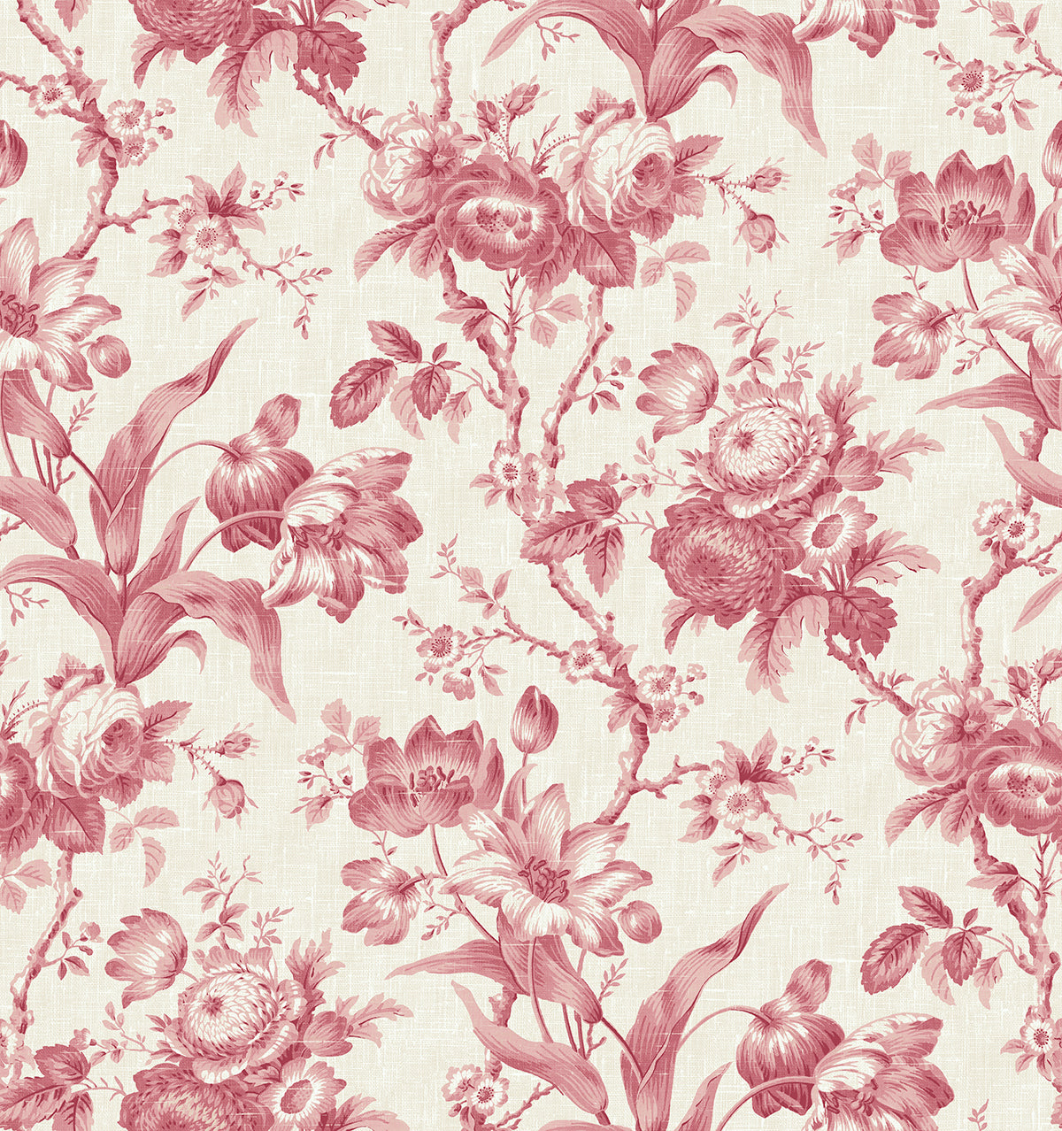FC61201 Seabrook Designs French Country Wallpaper En Rose Cranberry