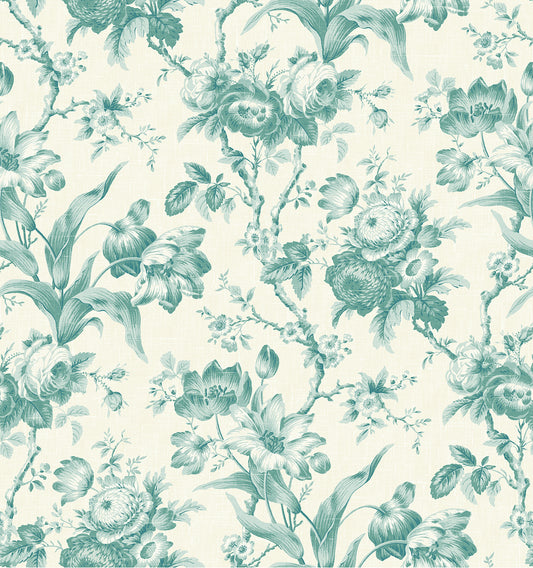 FC61214 Seabrook Designs French Country Wallpaper En Rose Minty Meadow