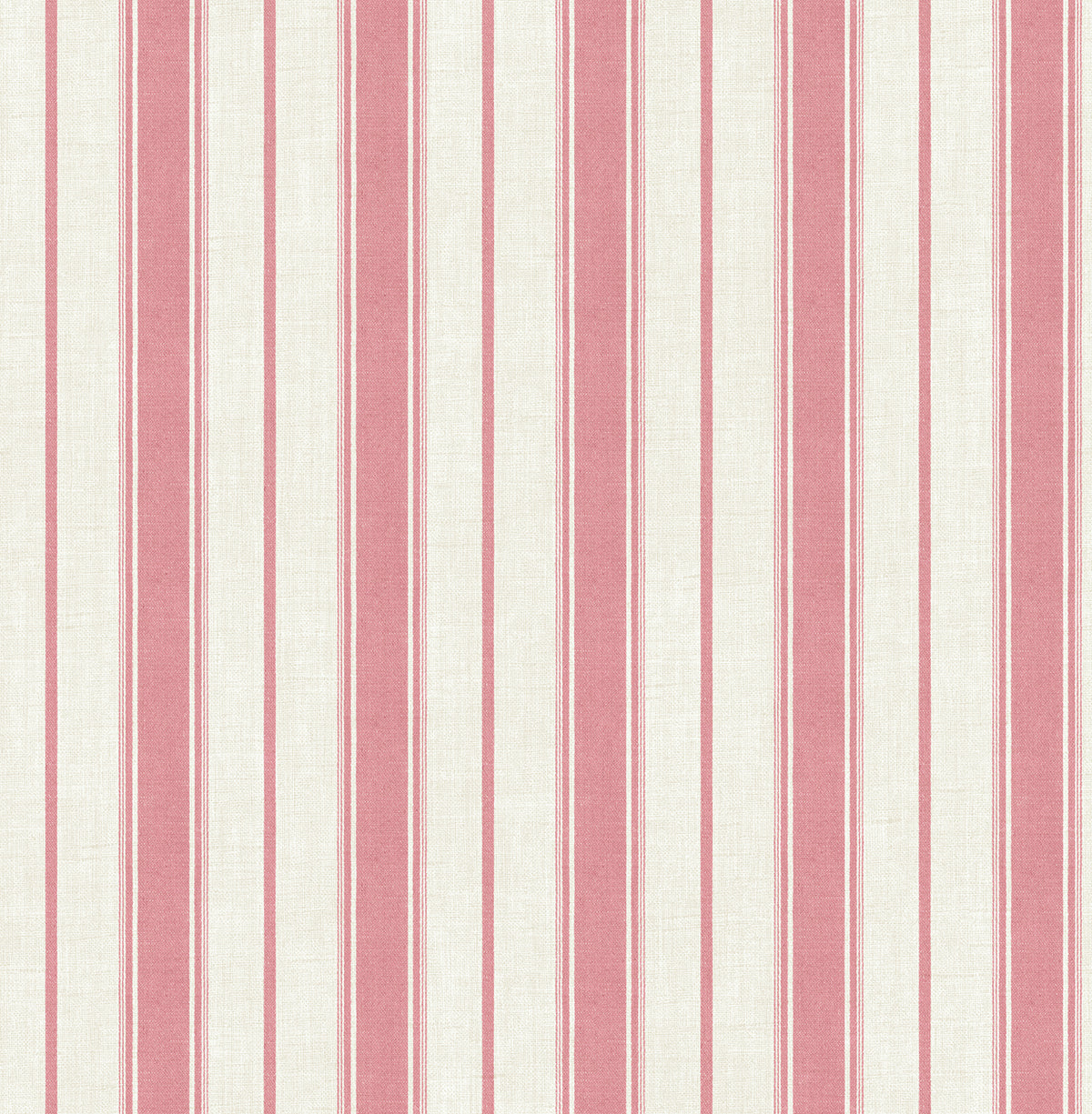 FC61501 Seabrook Designs French Country Wallpaper Eliott Linen Stripe Cranberry