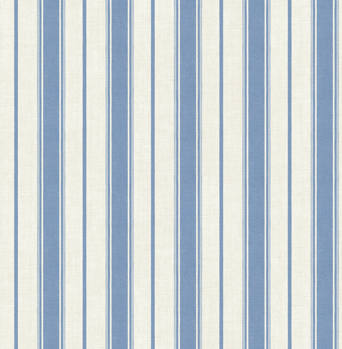 FC61502 Seabrook Designs French Country Wallpaper Eliott Linen Stripe Blue Bell