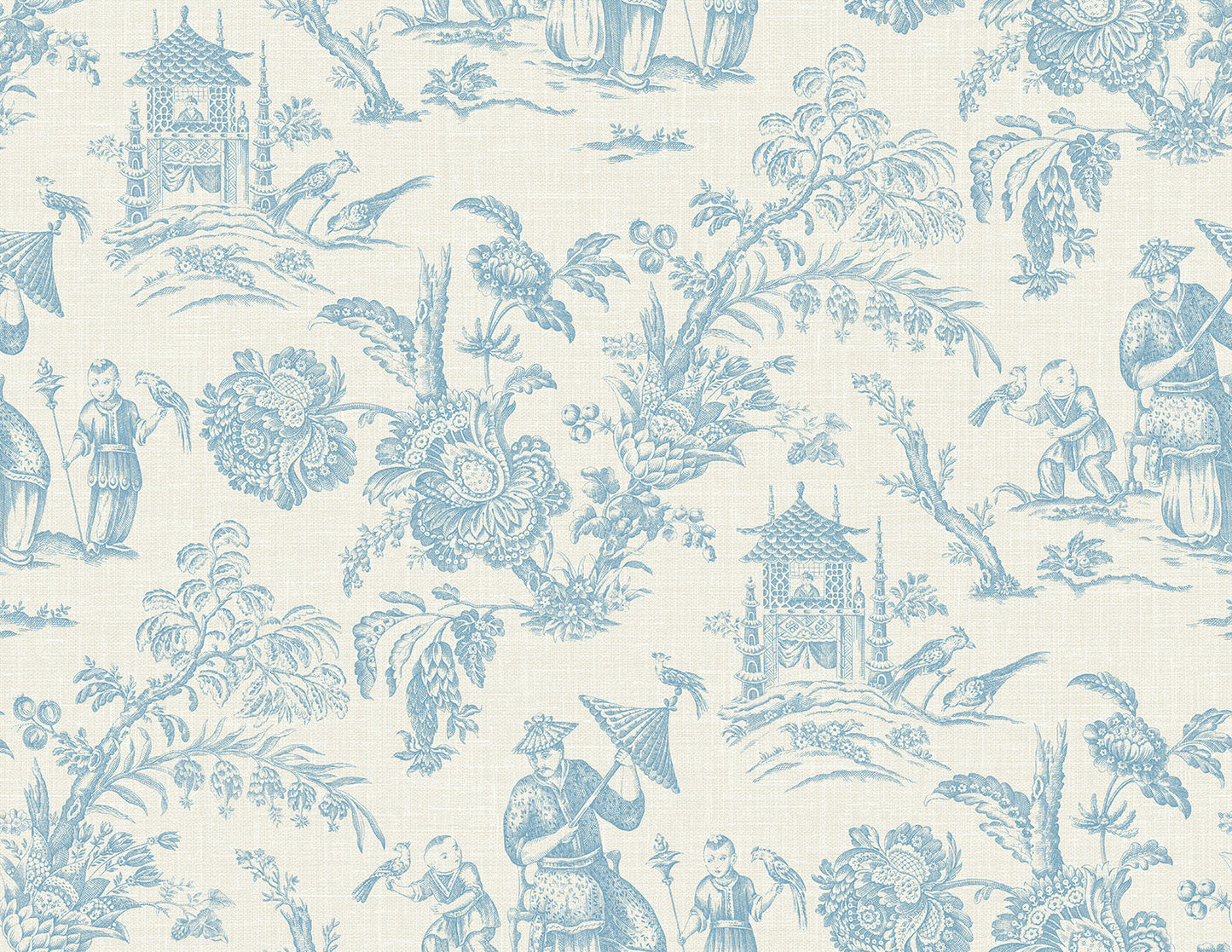 FC61802 Seabrook Designs French Country Wallpaper Colette Chinoiserie Bleu Bisque