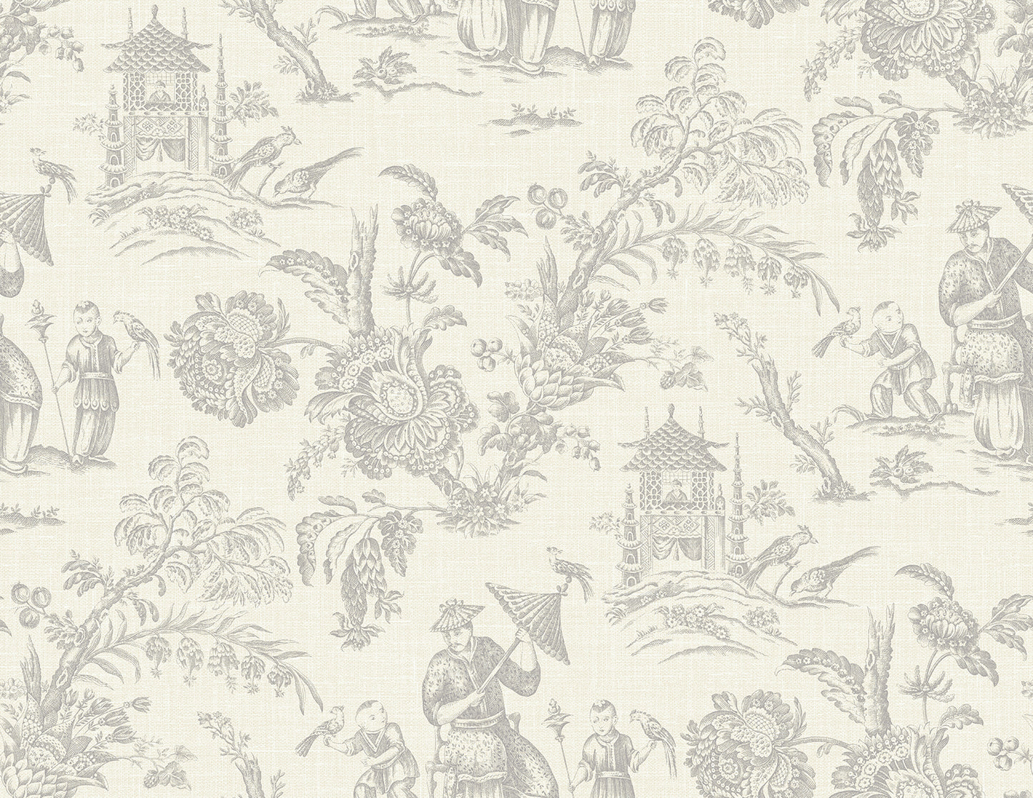 FC61808 Seabrook Designs French Country Wallpaper Colette Chinoiserie French Grey