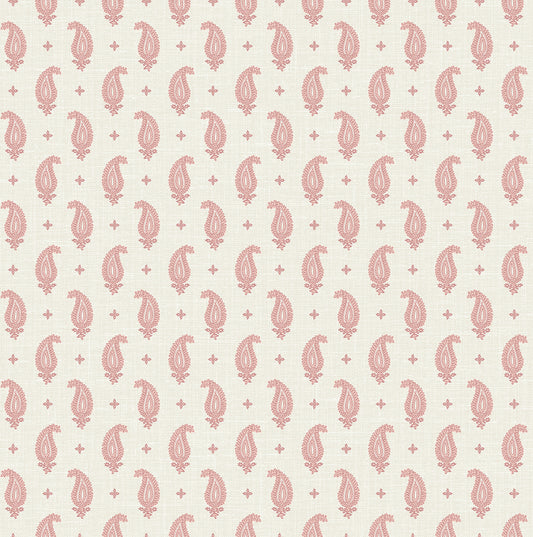 FC62411 Seabrook Designs French Country Wallpaper Maia Paisley Rustic Rouge