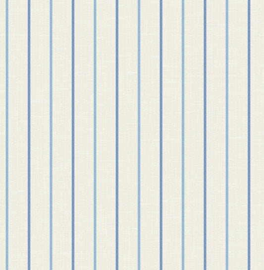 FC62502 Seabrook Designs French Country Wallpaper Andree Stripe French Blue & Denim Wash