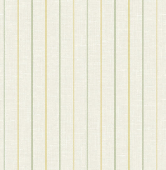 FC62504 Seabrook Designs French Country Wallpaper Andree Stripe Dandelion & Pomme