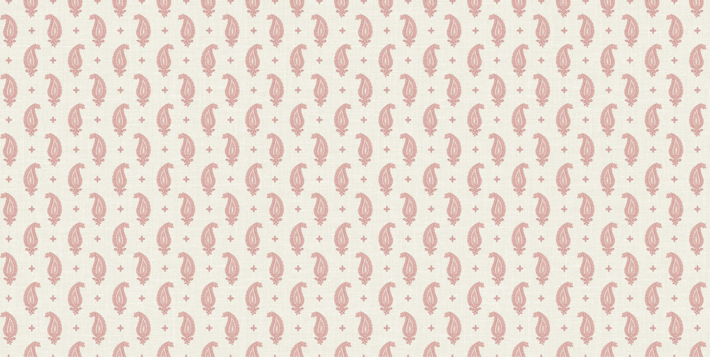 FC62701F Seabrook Designs French Country Fabric Maia Linen Fabric Antique Ruby
