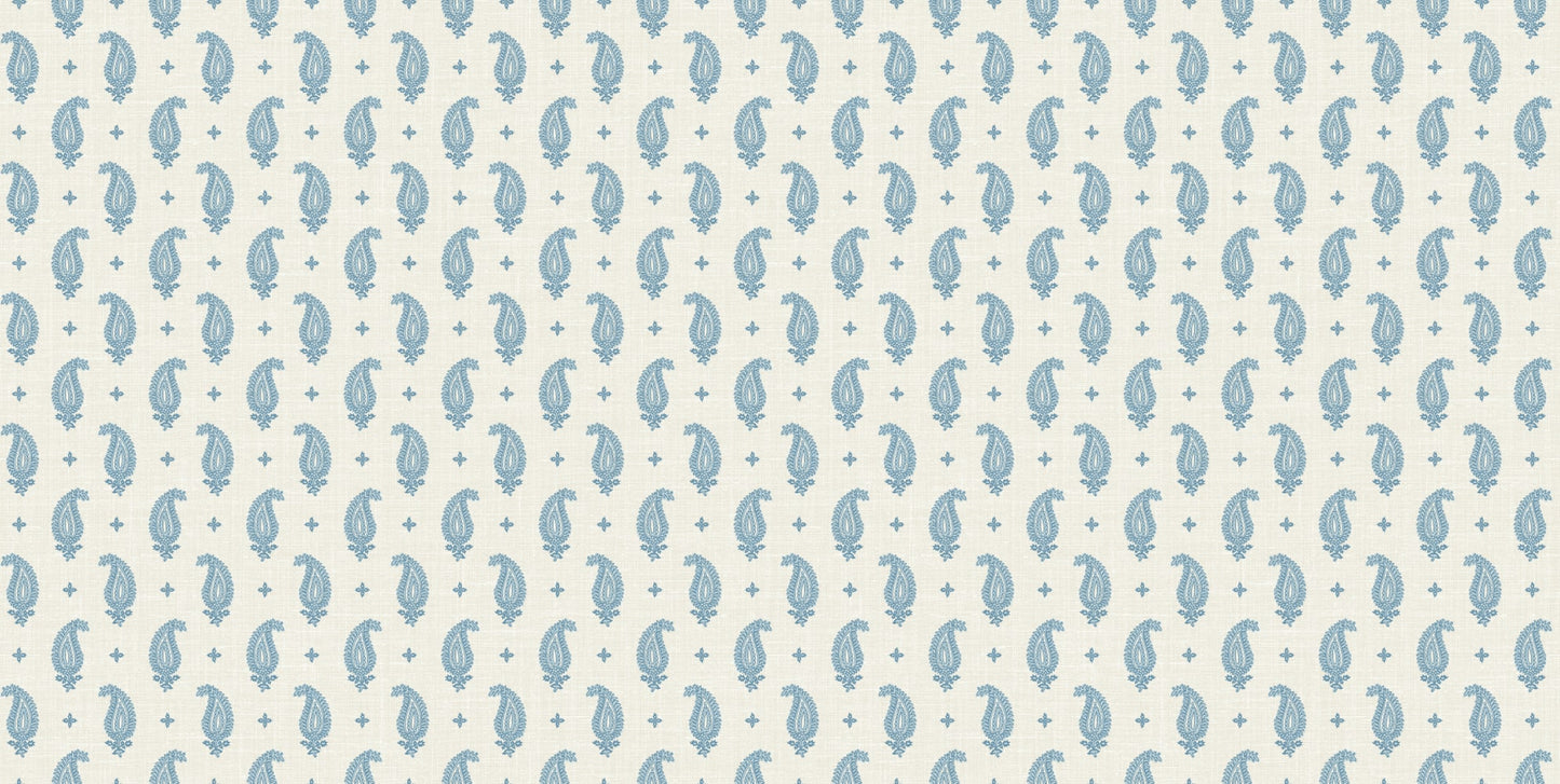 FC62702F Seabrook Designs French Country Fabric Maia Linen Fabric Bleu Bisque