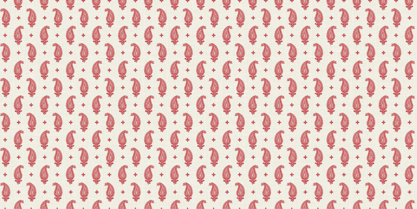FC62711F Seabrook Designs French Country Fabric Maia Linen Fabric Rustic Rouge