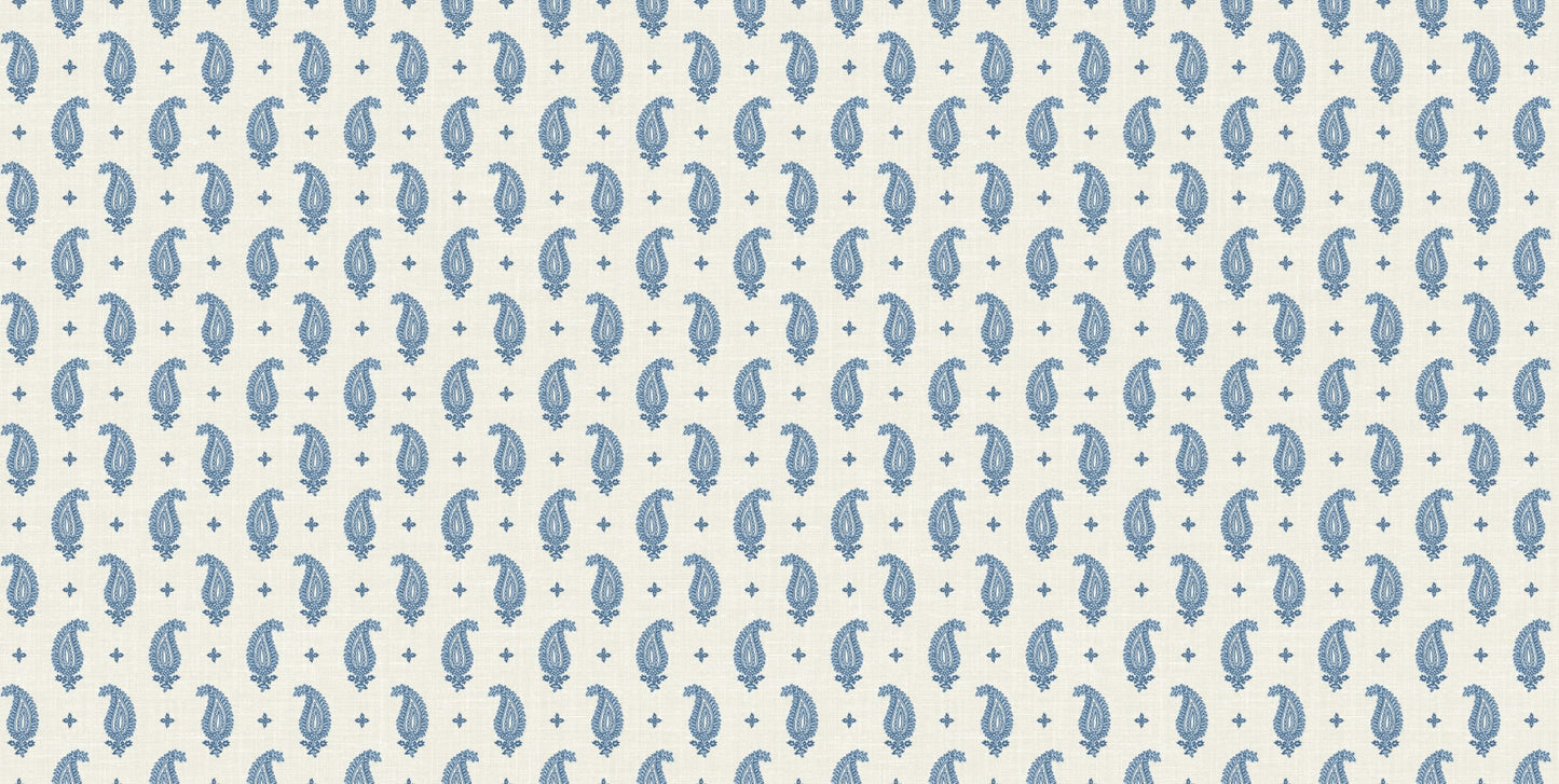 FC62712F Seabrook Designs French Country Fabric Maia Linen Fabric French Blue