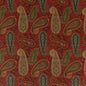 FD2002-R52 PEREGRINE PAISLEY VELVET TEAL/RED MULBERRY UPHOLSTERY