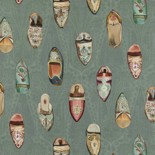 FD2003-R11 BABOUCHES TEAL MULBERRY Fabrics Drapery Upholstery