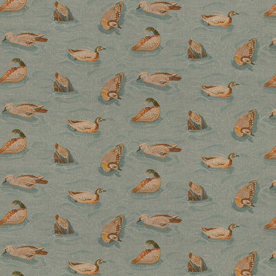 FD2023-R11 DUCK POND TEAL MULBERRY Fabrics Drapery Upholstery