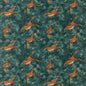 FD2027-R11 FOREST DUCKS VELVET TEAL MULBERRY Fabrics Drapery Upholstery