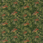 FD2027-S16 FOREST DUCKS VELVET EMERALD MULBERRY Fabrics Drapery Upholstery
