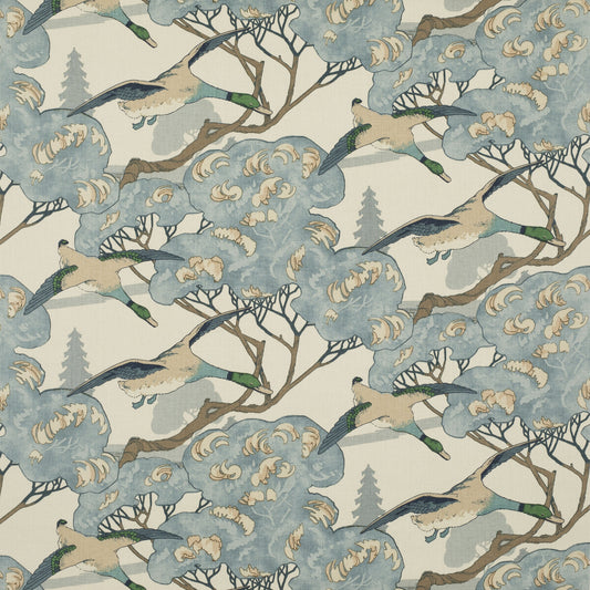 FD205-H101 FLYING DUCKS BLUE MULBERRY Fabrics Drapery Upholstery