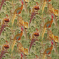 FD268-H46 GAME BIRDS VELVET FIG/MULTI MULBERRY Fabrics Drapery Upholstery